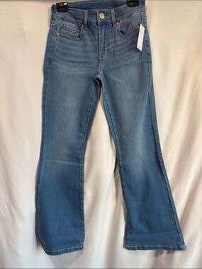 Mid Wash Women's Flare Jeans with Subtle Stretch